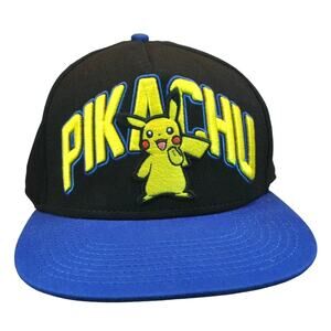 Pikachu Hat Official Pokémon Snapback Adjustable Embroidered Blue 2015